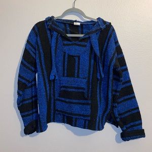 Blue & Black Poncho